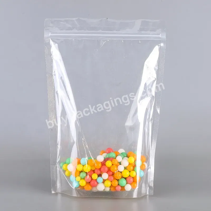 Resealable Heat Seal Zip Lock Recyclable Clear Stand Up Pouch Bags For Packing Snack Food Tea Drinking - Buy Resealable Food Bags,Stand Up Packing Bag,Pet Plastic Bag.