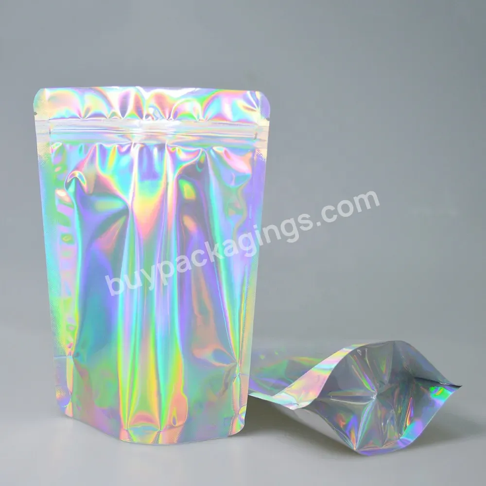 Resealable Holographic Packaging Mylar Bag With Zipper Lock - Buy Cosmetic Packaging Mylar Bag,Resealable Holographic Mylar Bag,Packaging Mylar Bags With Zipper Lock.