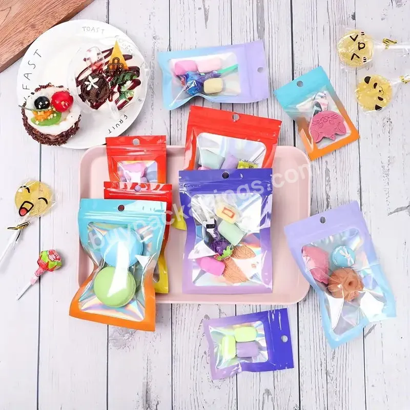 Resealable Holographic Smell Plastic Zip Lock Jewelry Food Package Pouches Ziplock Zipper Clear Front Plastic Mylar Bag - Buy Printed Zip Lock Plastic Bags.