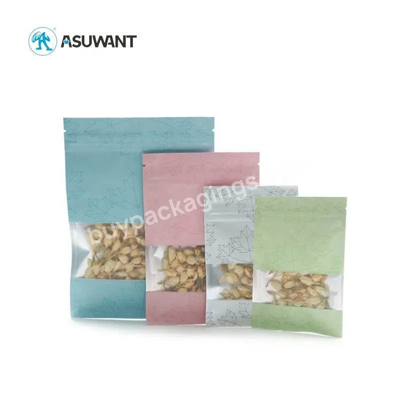 Resealable Peanut Plastic Food Packaging Bag/nuts Pouch Packing/clear Window Nuts Pouch - Buy Clear Window Nuts Pouch,Compostable Zip Color Metallic Plastic Dried Food Nuts Packing Bag With Transparent Clear Window,Resealable Compostable Heat Sealing