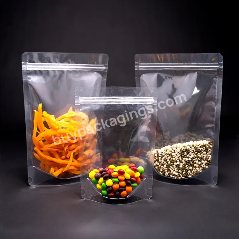 Resealable Zipper Custom Plastic Bag Stand Up Clear Transparent Food Plastic Bag - Buy Plastic Bag,Custom Plastic Bag,Zipper Plastic Bag.