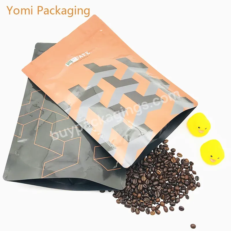 Resealable Zipper Kraft Paper Flat Bottom Food Packaging Coffee Bags With Valve - Buy Resealable Coffee Bags,Flat Bottom Coffee Bags,Coffee Bags With Valve.