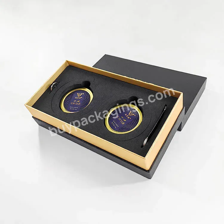 Retail Manufacturer Custom Printing Logo New Design Folding Box Caviar Package Box - Buy Retail Manufacturer Customized Print Excellent Black Paper Boxes Caviar Package,Factory Wholesale Custom Logo Self Design Food Box Caviar Package Box,Caviar Gift