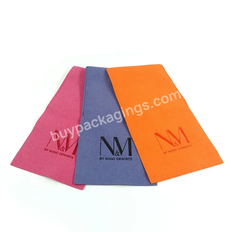 Reusable Custom Logo Microfiber Suede Jewelry Pouch Popular Luxury Suede Jewelry Bag Small Gift Envelopes