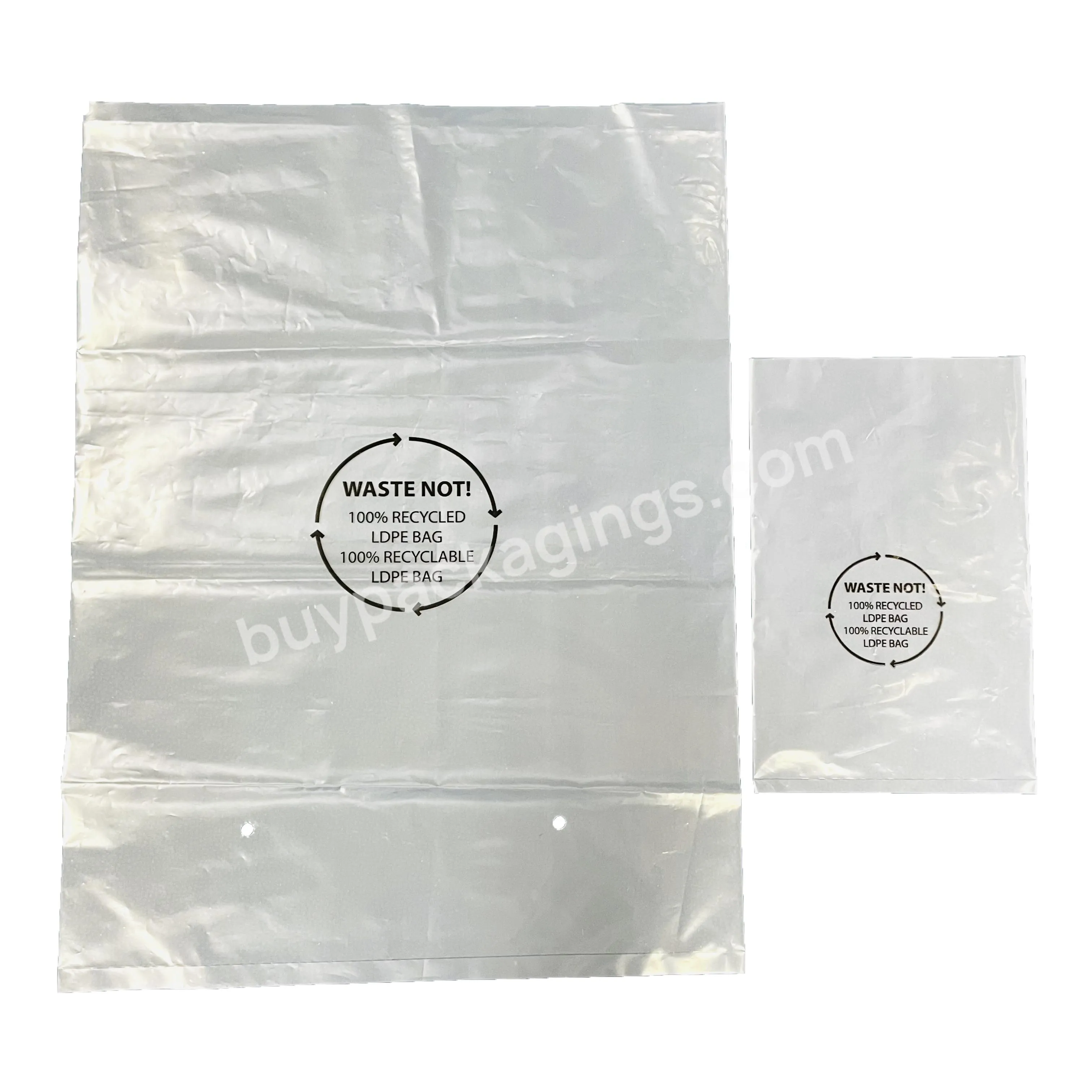 Reusable Customized 100% Recycled  LDPE Stand Up Pouch Transparent Small Plastic Packaging Bag