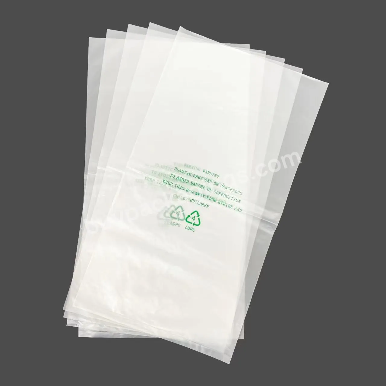 Reusable Eco Friendly Clear Plastic Bags Transparent Flat Open Top Pocket Pouches pe Bag With Logo