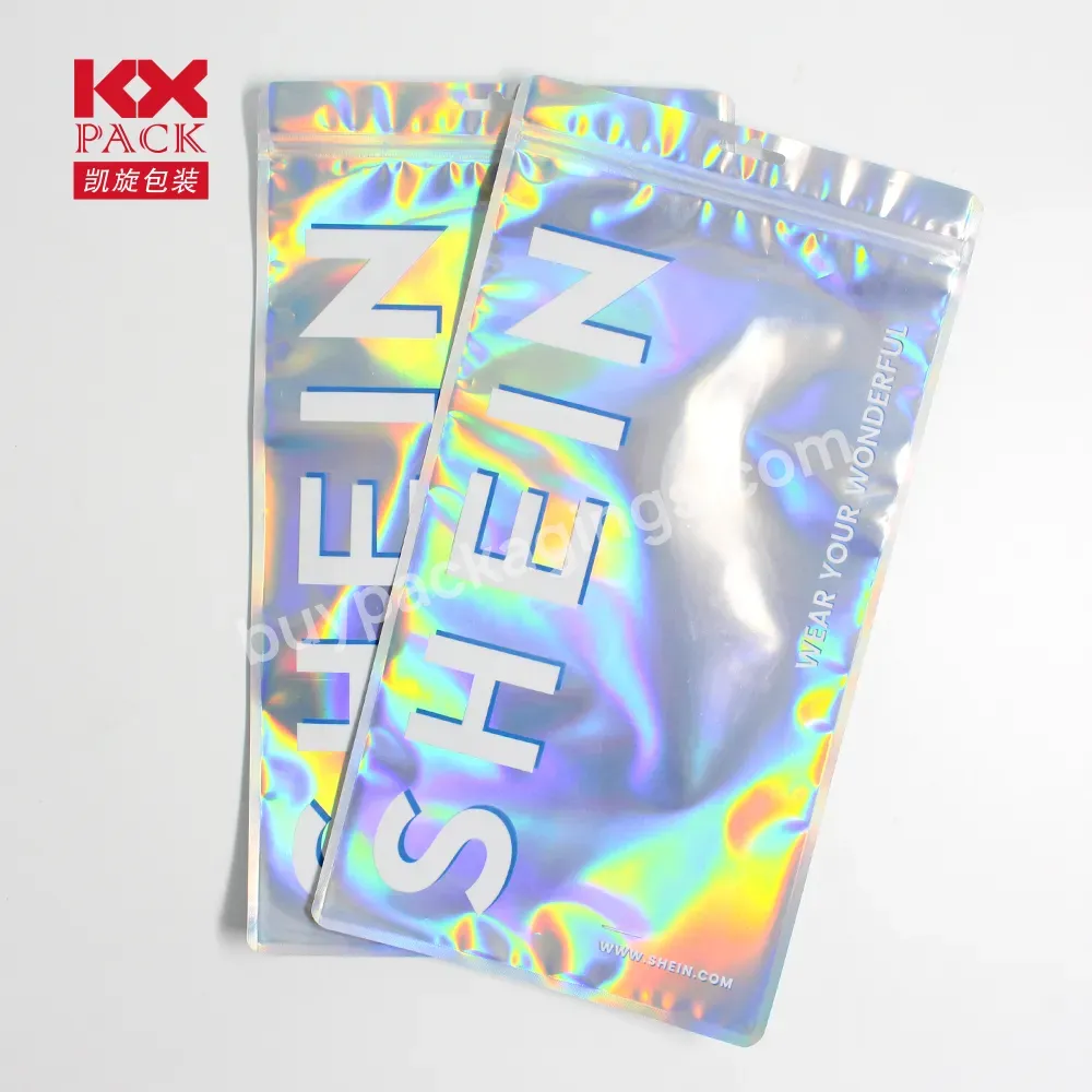 Reusable Plastic Mylar Holographic Laser Yinyang Packaging Bag Ziplock Pouch Bag For Garment Socks Accessories Packing - Buy Transparent Plastic Poly Zip Lock Packaging Bags For Clothes Cosmetic Packaging,Resealable Transparent Custom Polybag Packagi