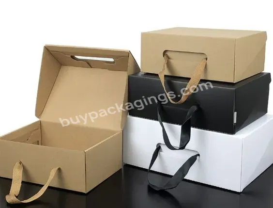Reusable Shoe Boxes With Handle Simple Assembly Corrugated Box - Buy Clothes Boxes Clothes Packaging Box,Corrugated Cardboard Box Corrugated Cardboard Boxes,Factory Price Custom Corrugated Mailer Box Factory Price Kraft Boxes For Shoe Packaging.