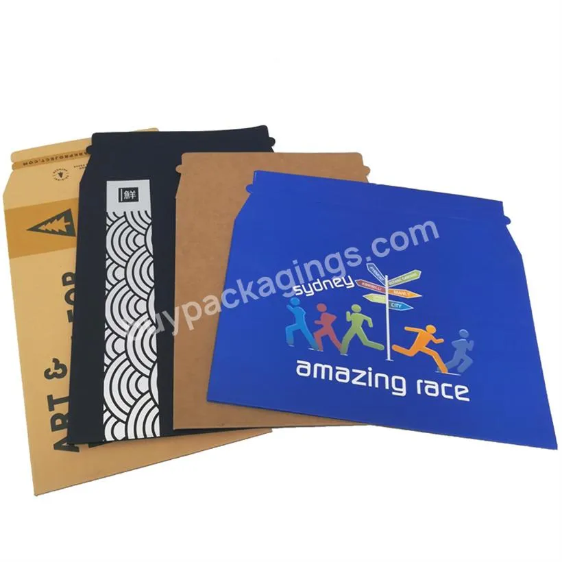 Rigid Mailer Packaging Logo Printed Recycled Envelope Kraft Cardboard Corrugated Mailers Mailing Rigid Envelope For Postage