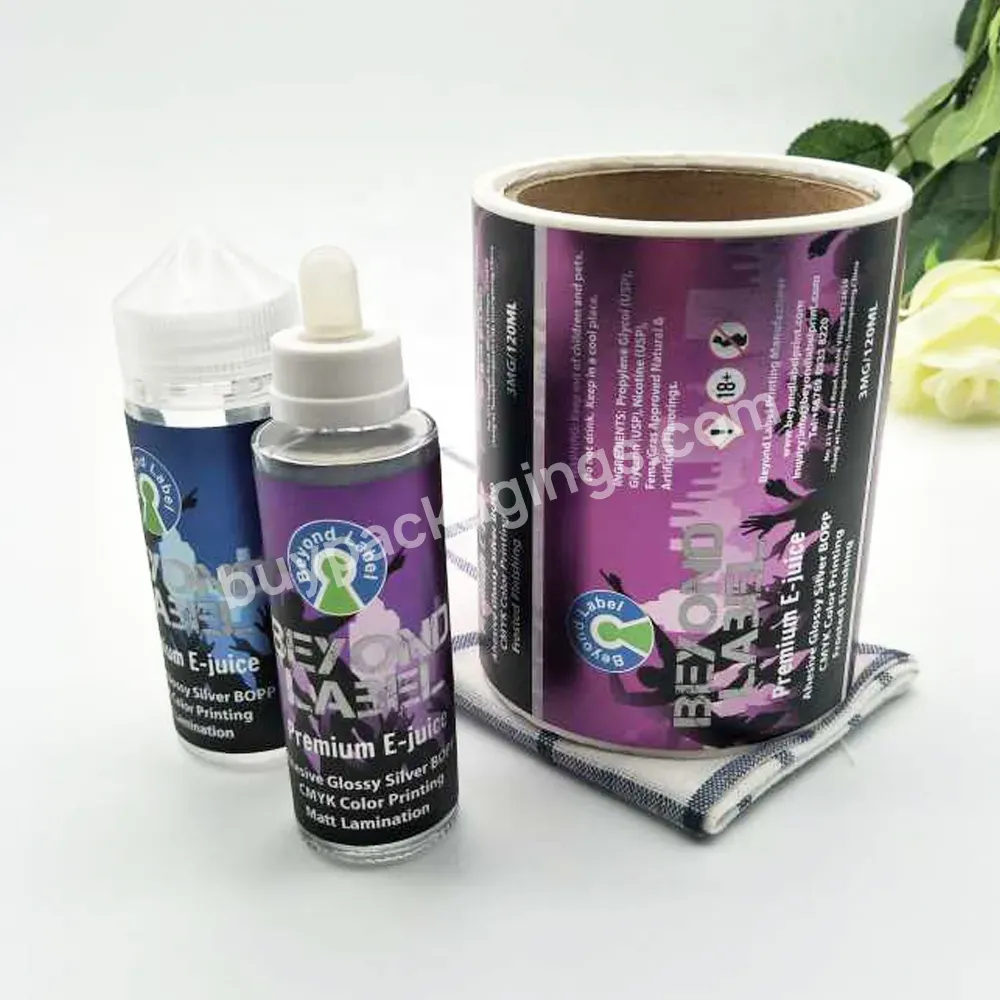 Roll Cmyk Printing 100ml Plastic Bottle Labels For Juice Type Products - Buy 100ml Plastic Bottle Labels,Plastic Labels,Printing Plastic Labels.