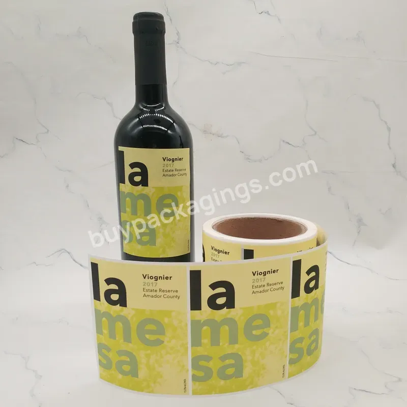 Roll Self Adhesive Bottle Product Packing Labels Wine Label Printing - Buy Wine Label Printing,Label,Bottle Labels.