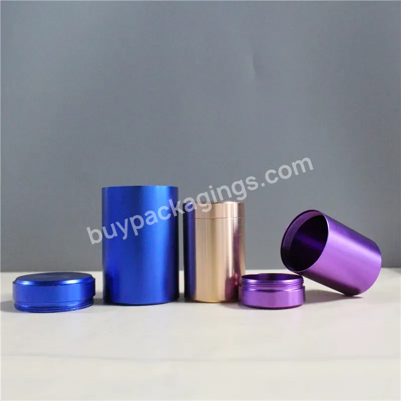 Rose Gold Metal Aluminium Cans Airtight Round Tea Coffee Container Tin Box And Screw Lids Wholesale - Buy Aluminum Jar Container Storage Box Small Cylinder Sealed Cans Coffee Tea Tin Customized Color,30ml 50ml 60ml 100ml Pink Black White Red Gold Col