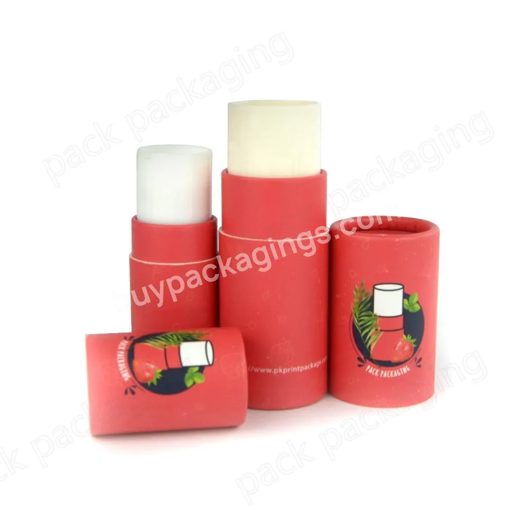 Round Cylinder Paper Tube Container for Lip Balm Food Grade Cardboard Customized Printing Deodorant Cosmetic Packaging