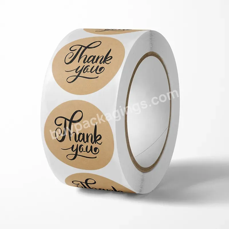 Round Kraft Thank You Roll Label Thankyou Sticker For Supporting Small Business - Buy Thankyou Stickers,Round Thank You Roll Stickers,Thank You Sticker For Supporting My Small Business.
