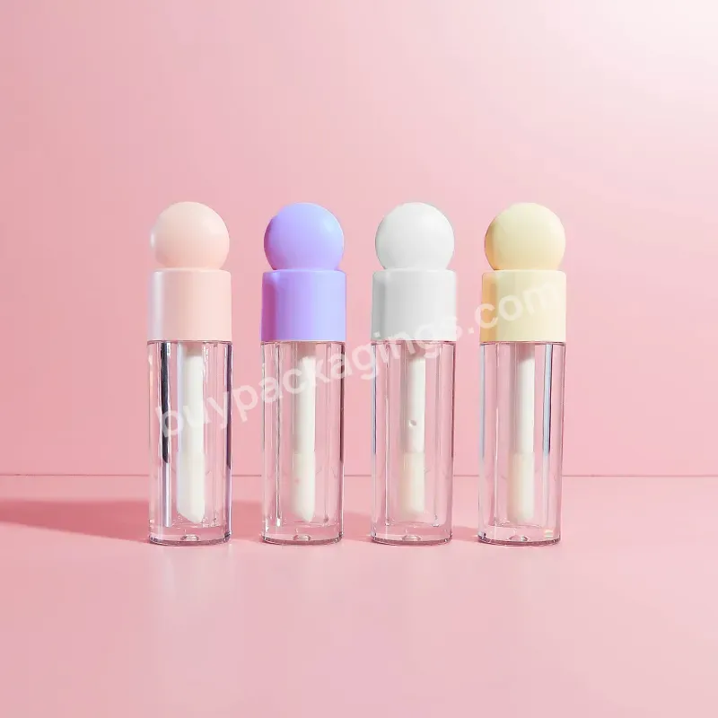 Round Lip Oil Packaging Tubes Empty Crown Plastic Lip Oil Packaging Tubes Round Lip Tint Container With Big Wand - Buy Lip Gloss Container With Cute Pink Lid Lip Oil Packaging Tubes,Lovely Private Label Pink Lip Gloss Tubes 7ml,7ml Eyeliner Tube Lipg