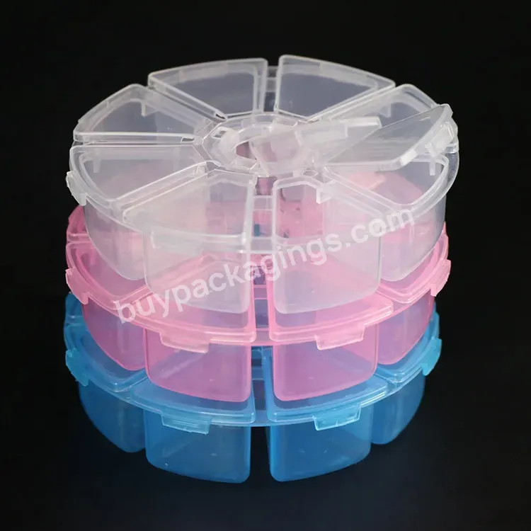 Round Mini Pill Box Plastic Packing Medicine Storage Box Blank Portable Capsul Small Medicine Case