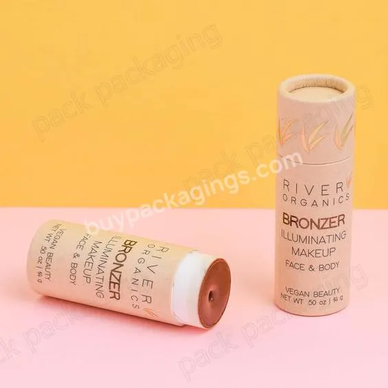 Round shape cardboard cylinder lip balm packaging for body balm skincare product packing
