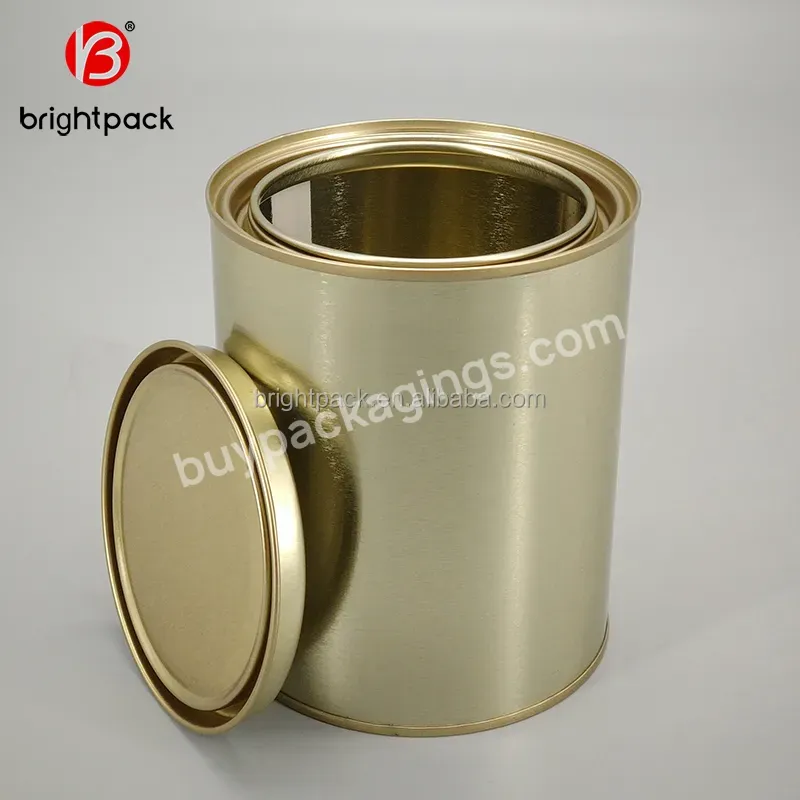 Round Tin Can For Paint With Epoxy Phenolic Lining 1quart Pvc Glue Paint Use Round Container