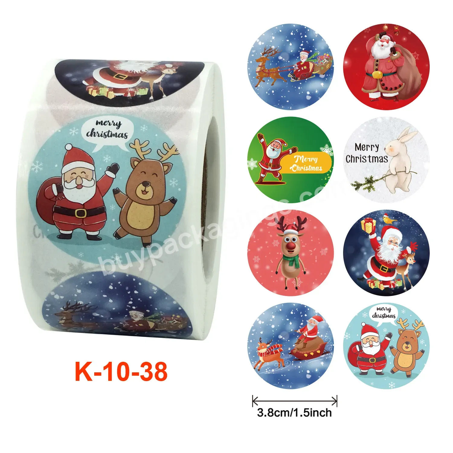Santa Claus Merry Christmas Paper Sealing Label Stickers For Bakery Packaging Decoration Gifts Stationery