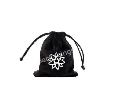 Satin Bags Luxury  Custom Logo Printed Custom Large Drawstring Black Lingerie Satin Bag