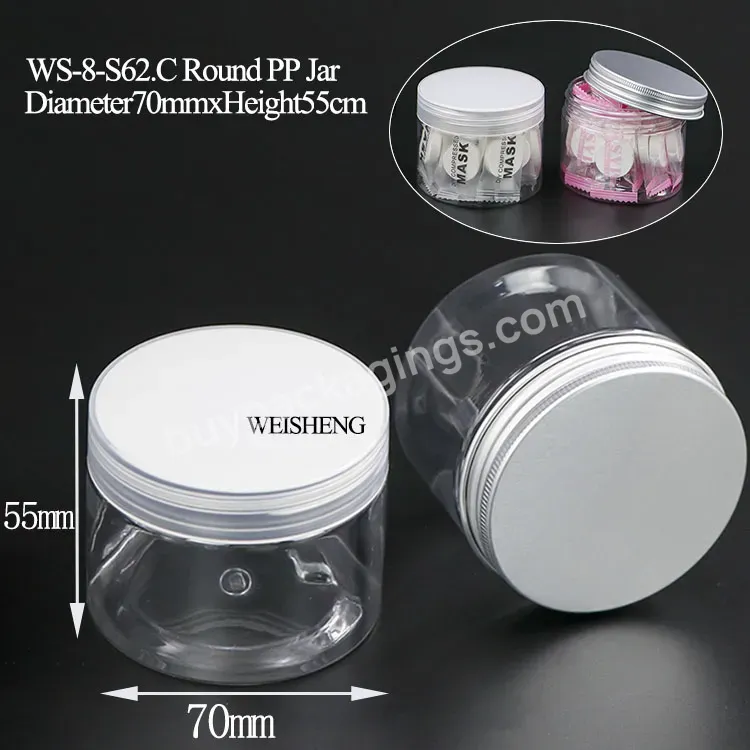 Screw Top Shallow Pet Plastic Cylinder Containers Candy Storage Clear Plastic Pet Jars Body Scrub Container Round Cosmetic Jars