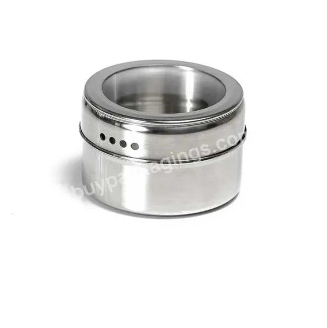 Seasoning Spice Metal Can With Clear Sea Through Lid And With Shaking Holes 2oz 3oz 4oz 8oz - Buy Sea Through Lid Metal Can Tin Can,Clear Window Tin Can Spice Tin With Magnetic,Slip Lid Window Lid Spice Tin Seamless Unleaking.