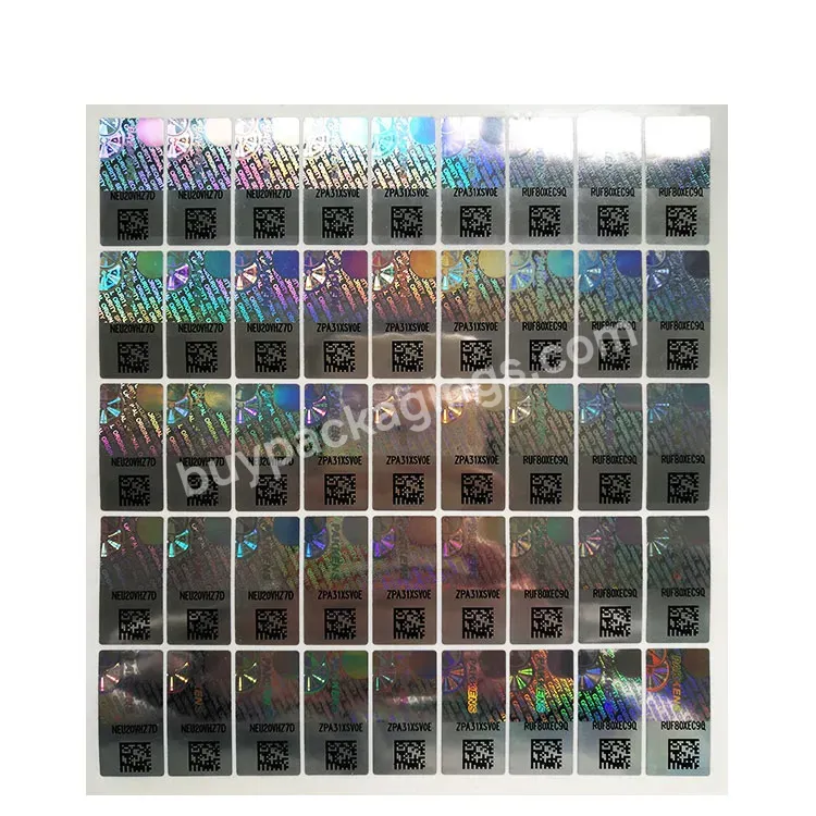 Security Qr Code/barcode Hologram Label Sticker - Buy High Quality Hologram Sticker,Random Barcode Label Stickers,Secure Genuine Hologram Sticker.