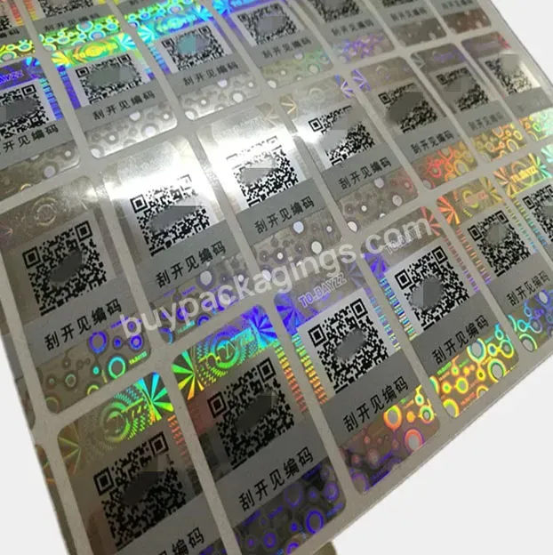Security Qr Code/barcode Hologram Label Sticker - Buy High Quality Hologram Sticker,Random Barcode Label Stickers,Secure Genuine Hologram Sticker.