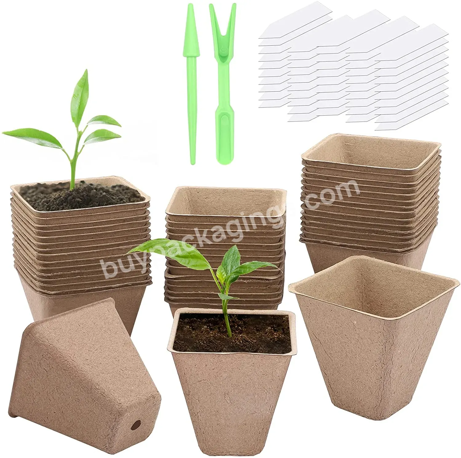 Seed Starter Peat Pots Kit Seed Starter Pots Square Seedling Tray With Holes For Garden Organic Biodegradable Seed Starter Tray - Buy Seeding Pot,Seed Starter,Paper Pot Tray.