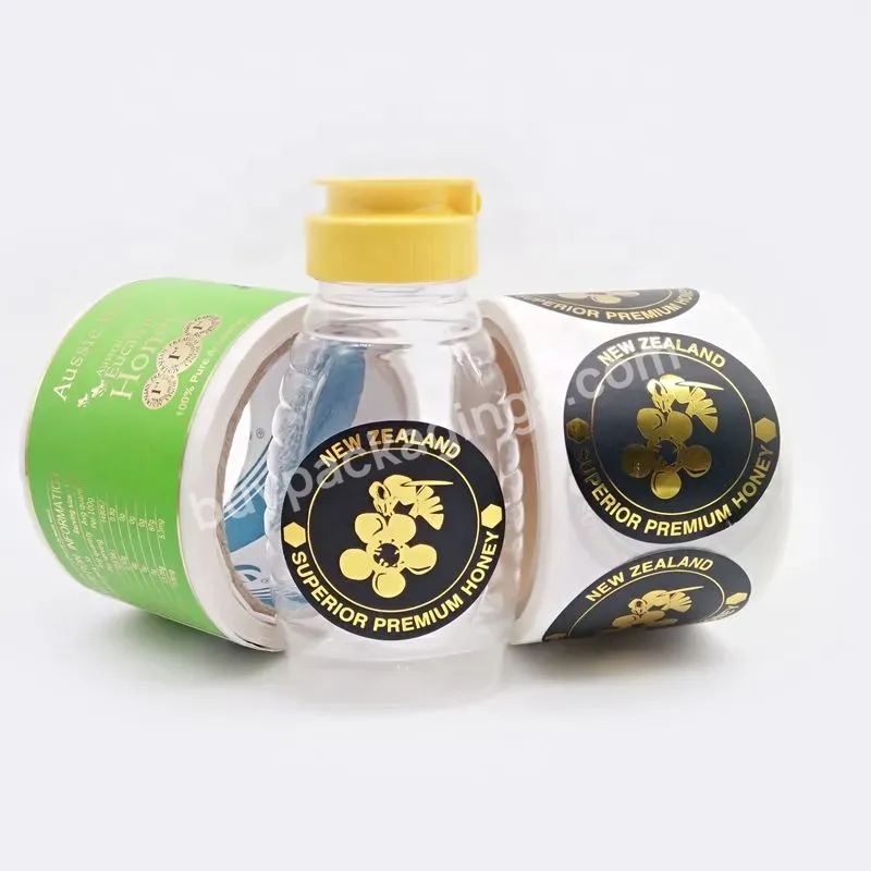 Self Adhesive Custom Printing Honey Labels Sticker For Honey Food Glass Bottle Packaging - Buy Adhesive Label,Food Stickers,Honey Label.