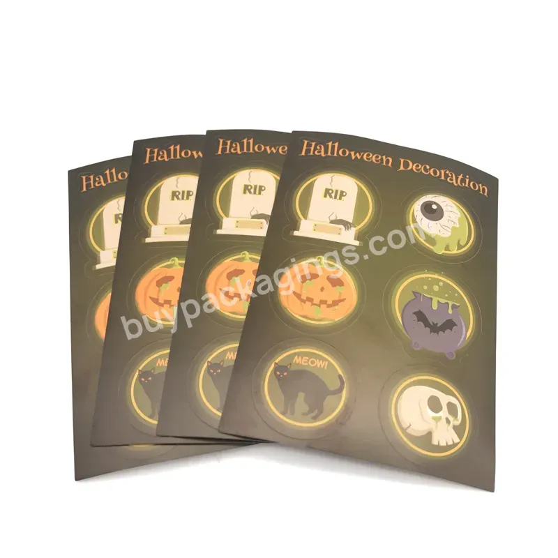Self Adhesive Custom Printing Vinyl Glow In Dark Kiss Cut Happy Hollowin Planner Stickers - Buy Holloween Sticker,Wholesale Price Custom Logo Printing Stickers Kiss Cut Sticker,Adhesive Vinyl Full Color A5 Customized Sheets Kiss Cut Stickers.