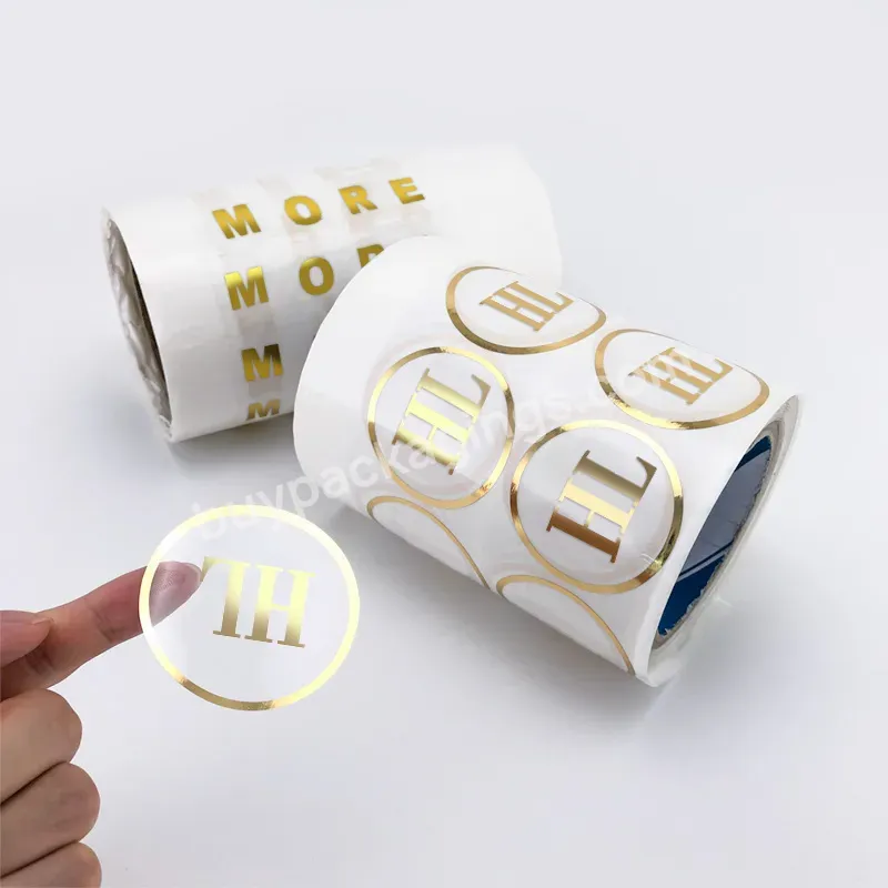 Self Adhesive Customized Printing Clear Gold Foil Stickers Transparent Logo Label - Buy Hot Stamping Gold Foil Clear Sticker,Clear Gold Stickers,Logo Print Transparent Sticker.