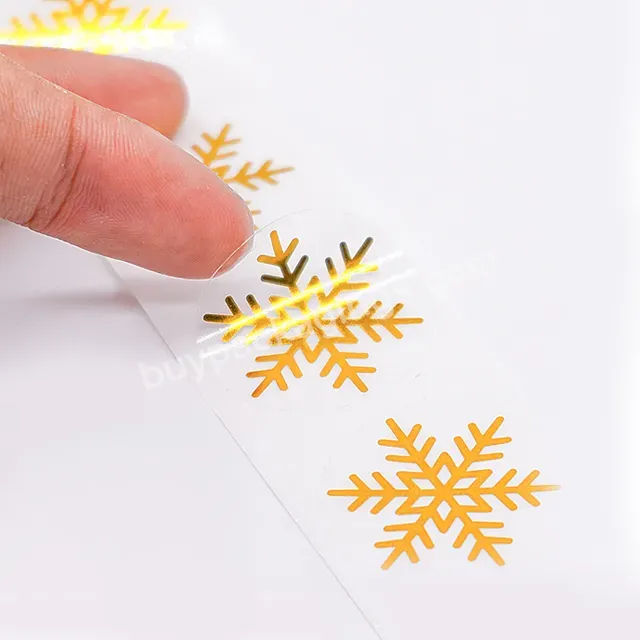 Self Adhesive Customized Printing Vinyl Clear Metal Waterproof Gold Foil Stickers Transparent Logo Label