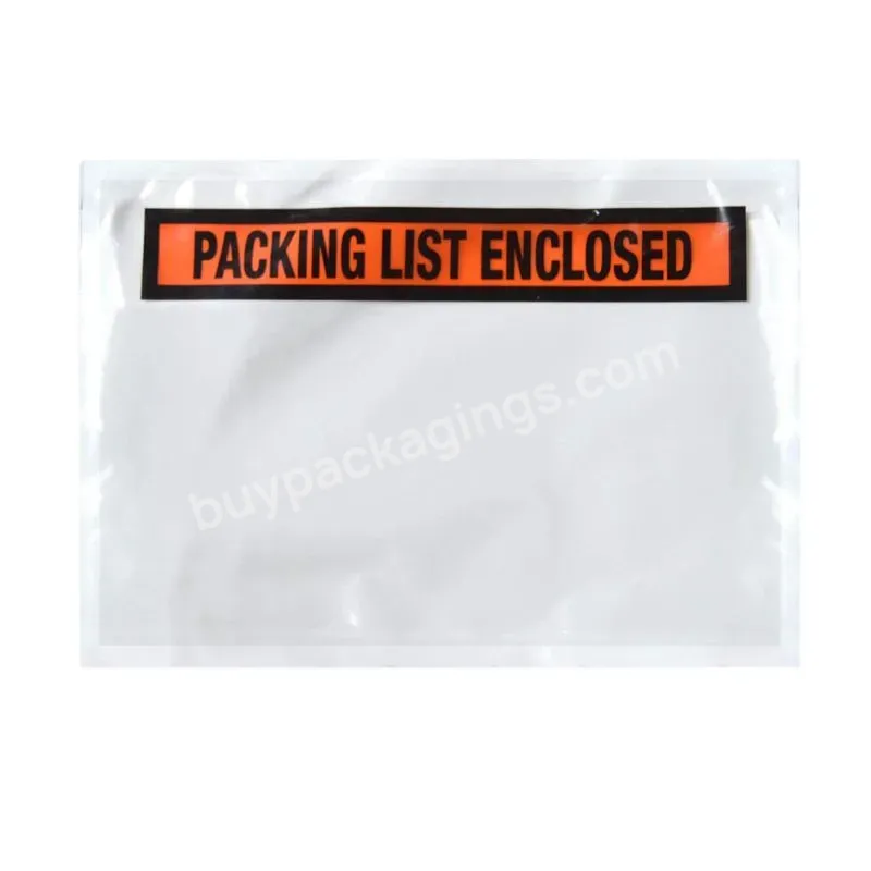 Self Seal Shipping Label Enclosed Envelop Clear Mailing Pouch Enclosed Bags List Envelopes Pack For Packing Slips Invoice - Buy List Envelopes Pack,Mailing Pouch Enclosed Bags,Enclosed Envelops.