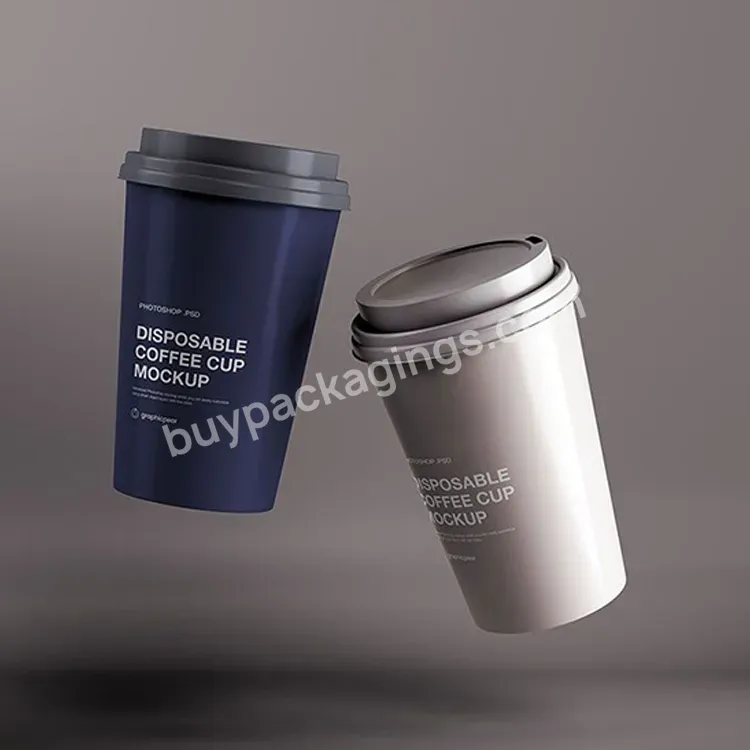 Selling New Designs Printing 5oz 8oz 9oz 10oz 32 Oz Take Away Coffee Liquids Pla Paper Cups With Carrier Holder For Hot Drinks