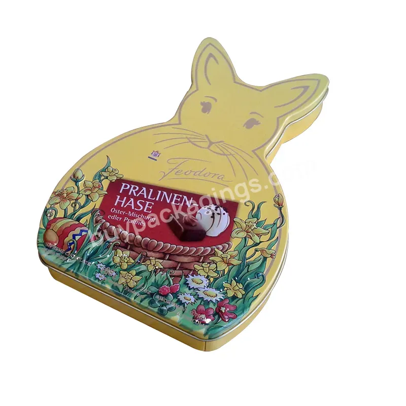Shaped Empty Custom Printing Easter Bunny Chocolate Tin Packaging - Buy Easter Bunny Chocolate Tin Packaging,Lovely Rabbit Chocolate Tin Box,Chocolate Metal Tin Box.