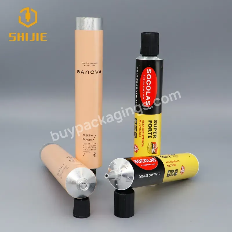 Shijie Collapsible Aluminum Lid Packing Cream Tube Cosmetic Squeeze Metal Aluminum Tube For Hair Dye Packaging - Buy Collapsible Tube For Cosmetic,Aluminum Tube For Hair Dye,Aluminum Tube.