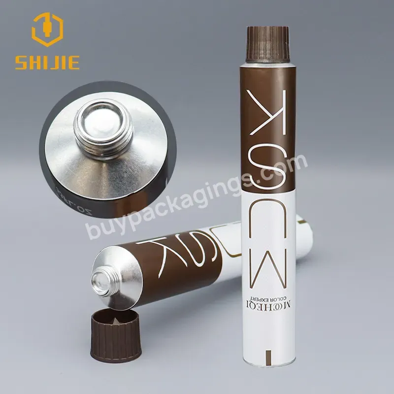 Shijie Collapsible Aluminum Lid Packing Cream Tube Cosmetic Squeeze Metal Aluminum Tube For Hair Dye Packaging - Buy Collapsible Tube For Cosmetic,Aluminum Tube For Hair Dye,Aluminum Tube.