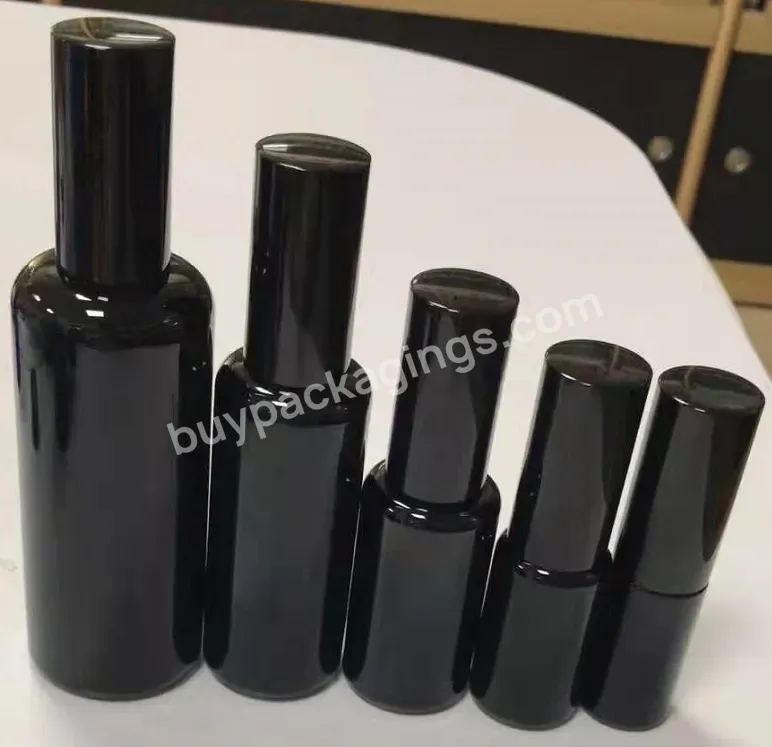 Shiny Glossy Black Pump Spray Glass Bottle 5ml 10ml 15ml 20ml 30ml 50ml 100ml