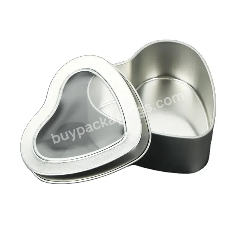 Silver Color Gift Heart Tin Box With Clear Pvc Window To See Through - Buy Tin Box With Clear Pvc Window,Gift Heart Tin Box,Silver Color Tin Box.