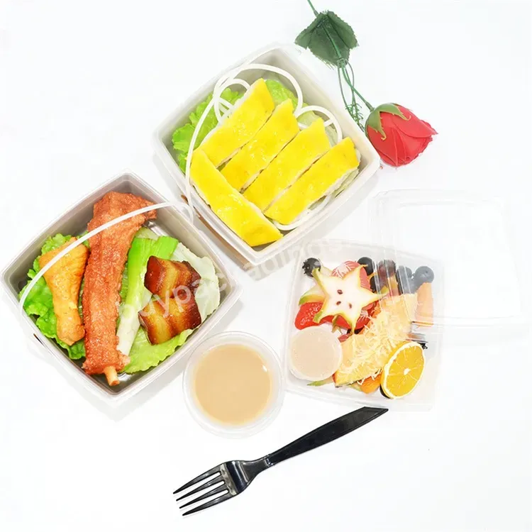Sim-party 2 Layers Spaghetti Salad Kraft Paper Box With Divider Disposable Lunch Box Takeaway Food - Buy Disposable Lunch Box Takeaway Food,Kraft Paper Box With Dividers,Paper Salad Box Printed.
