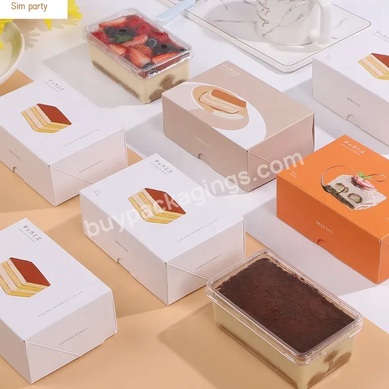 Sim-party Afternoon Tea Pastry Disposable Paper Dessert Package Packaging Box For Tiramisu Cake - Buy Packaging Box For Tiramisu Cake,Disposable Paper Dessert Package,Afternoon Tea Pastry Box.