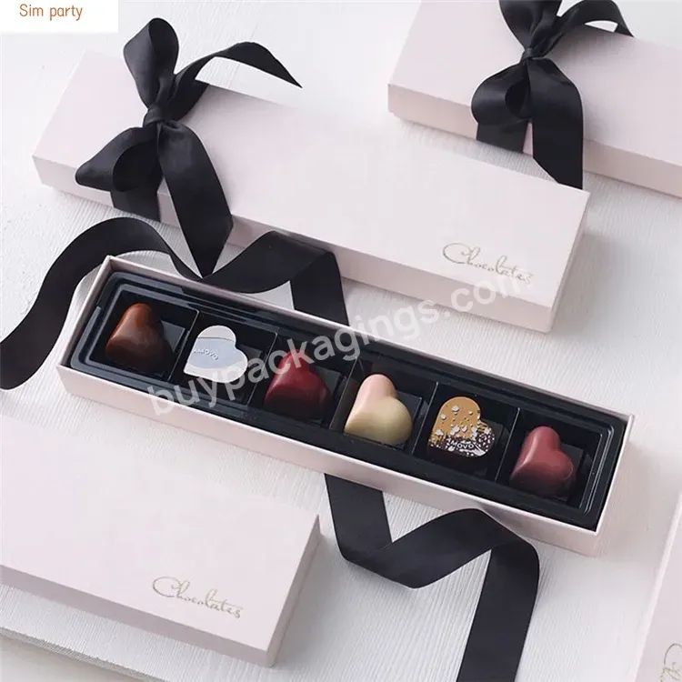 Sim-party Black Hot Sale Luxury Candy Gift Boxes Custom 6 Holes Chocolate Packaging Paper Box With Divider - Buy Chocolate Packaging Box,Luxury Chocolate Box,Chocolate Boxes With Dividers.