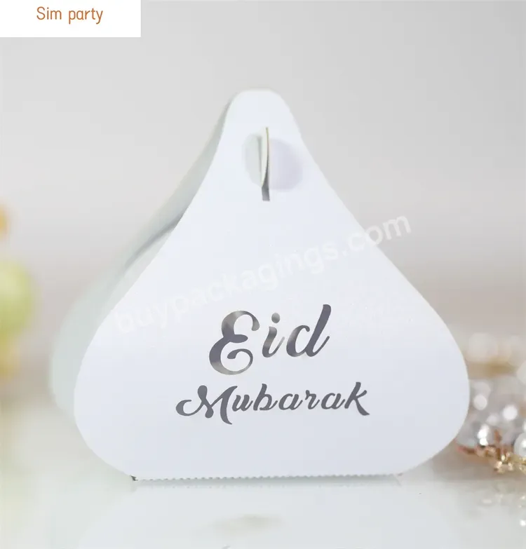 Sim-party Boutique Golden White Ramadan Eid Gift Box Flat Folding Candy Box Chocolate Packaging - Buy Paper Box Gift Box Packaging Box,Retail Box Packaging,Eid Chocolate Box.