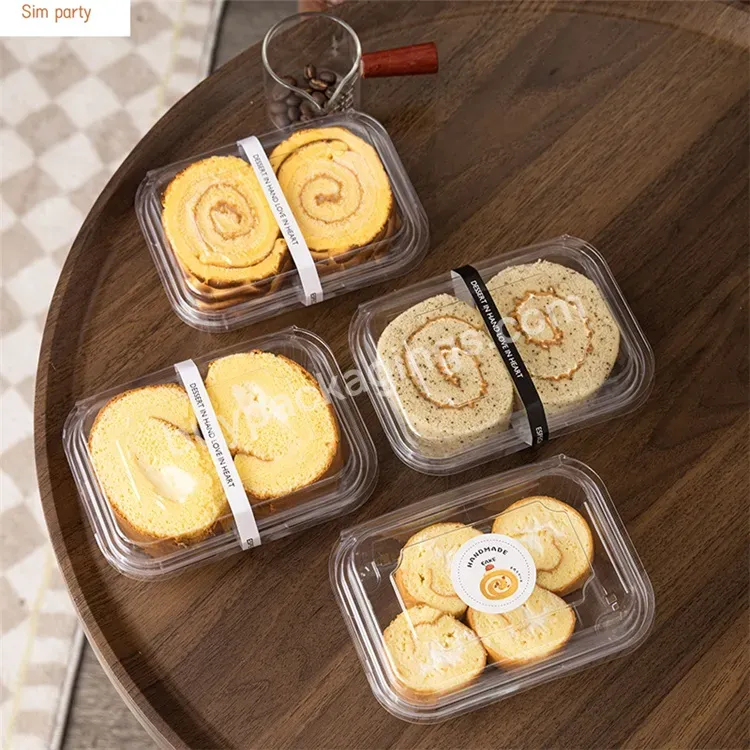 Sim-party Cheap Small Slice Mousse Baking Clear Plastic Swiss Roll Packaging Take Away Cake Box - Buy Take Away Cake Box,Clear Plastic Swiss Roll Packaging,Clear Rectangular Cake Box.
