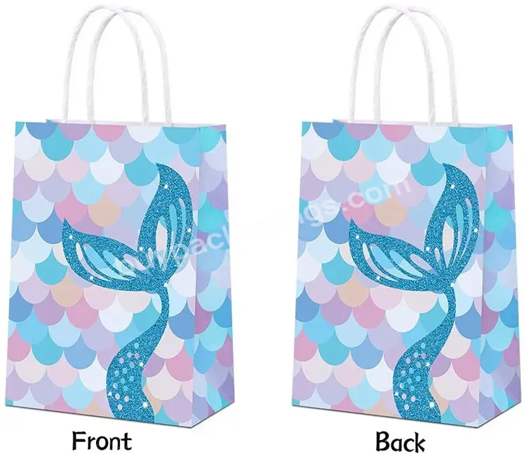 Sim-party Custom Acceptable Child Birthday Party Gift Cartoon Mermaid Paper Bag Manufacturer