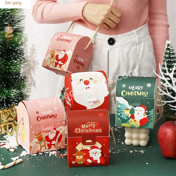Sim-party Custom Food Messenger Bags Handle Apple Paper Box Christmas Candy Cookie Package - Buy Christmas Sweet Biscuit Box,Christmas Decorations Package,Custom Cardboard Package Design Box.