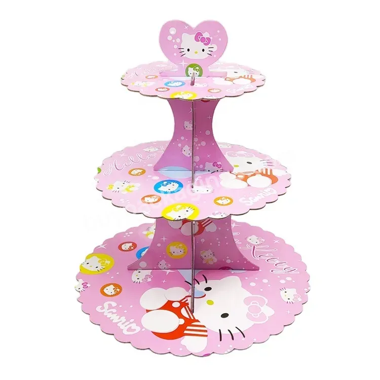 Sim-party Customized Cartoon Theme Kitty Kids Party Childish Pastry Desert Cupcake Tall Multilevel Cake Stand - Buy Customized Cake Stand,Kids Favor Birthday Party Desert Stand,Cartoon Theme Cake Stand.