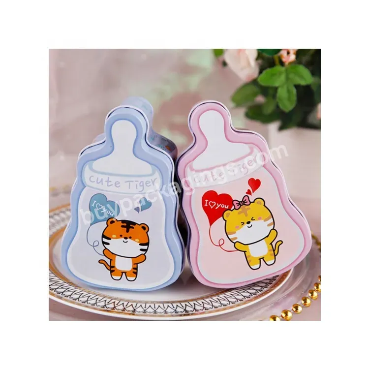 Sim-party Cute Baby Birthday Happiness Tiger Logo Candy Chocolate Gift Box Metal Box