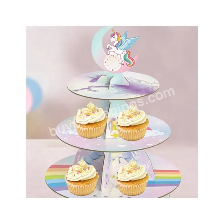 Sim-party Cute Unicorn Best Wishes Kid Favor Children's Day Birthday Party Desert Fruit Cake Stand - Buy 3-layer Cake Stand,Decorative Folding Cake Stand,Multilevel Cake Stand.
